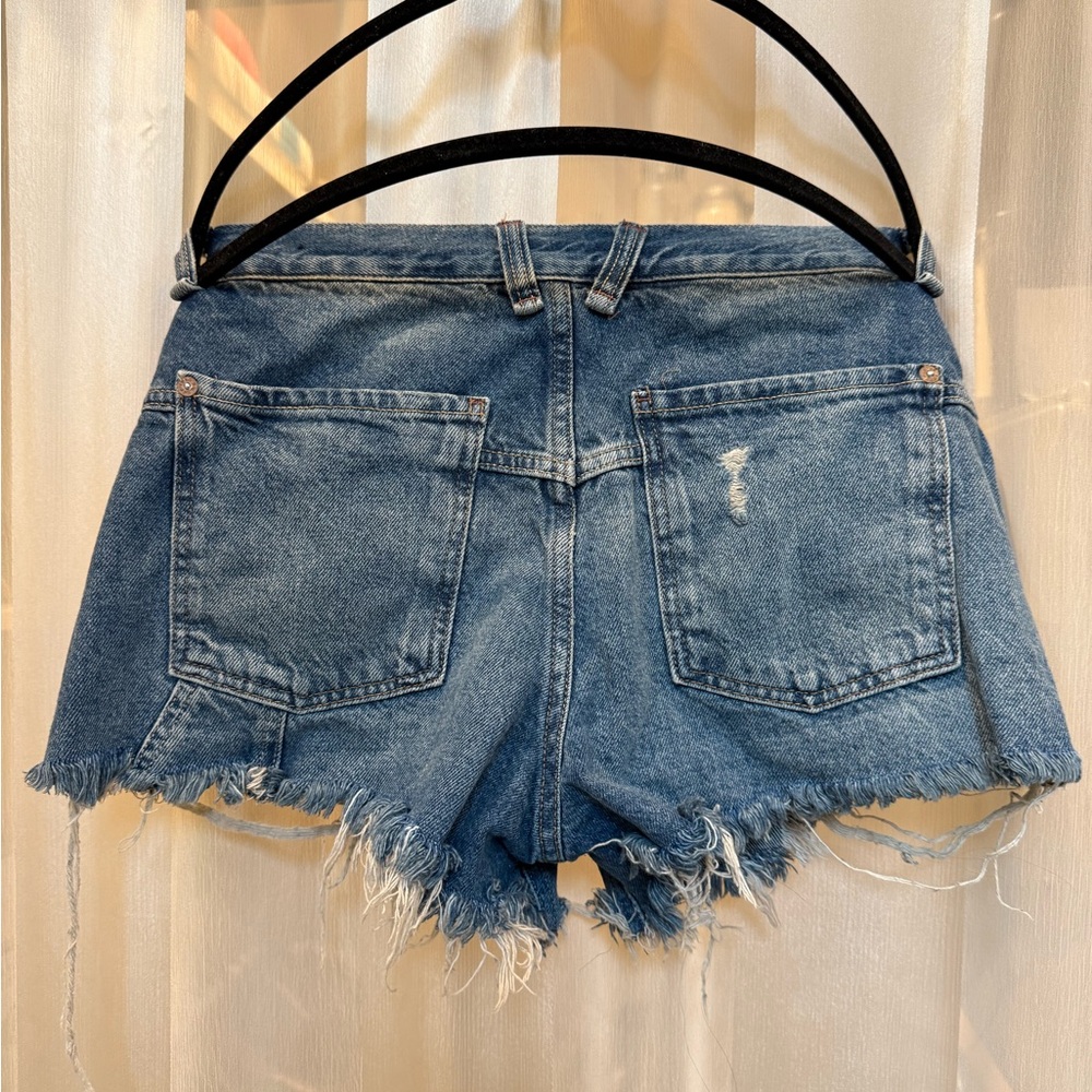We The Free Distressed Blue Jean Shorts - Picture 3 of 3